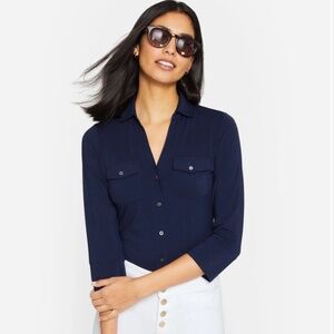 Winter Navy J.McLaughlin Brynn Lyford Jersey Shirt, Size XL